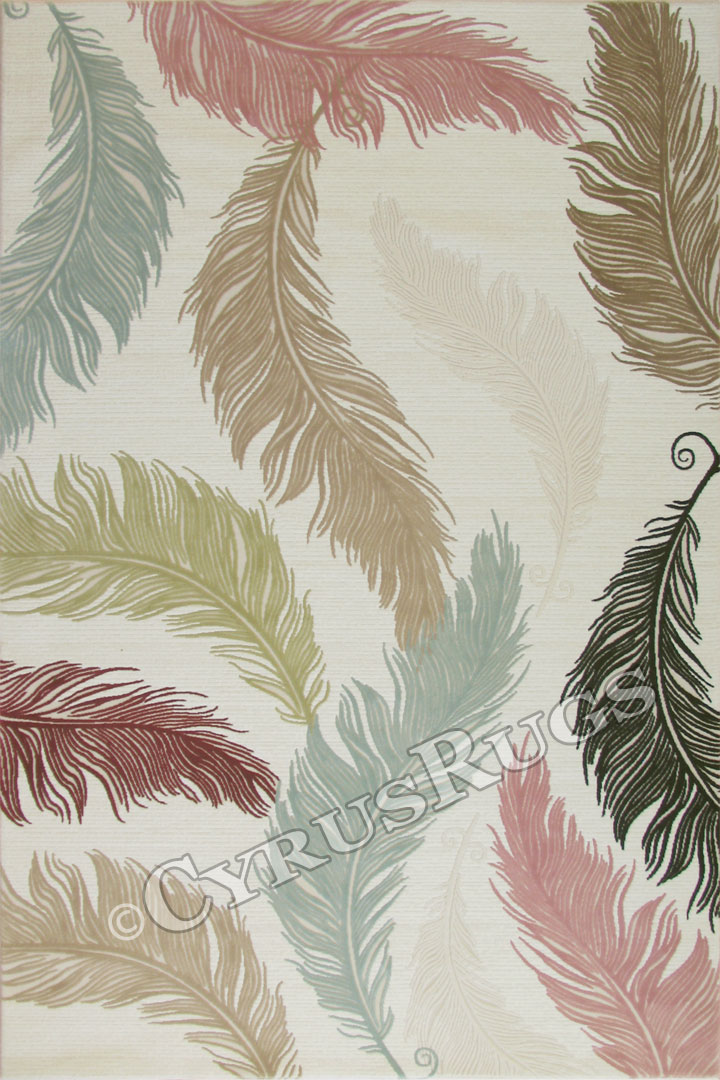 Symphony Contemporary Feather Rugs 5522A Cream Cream - Click Image to Close