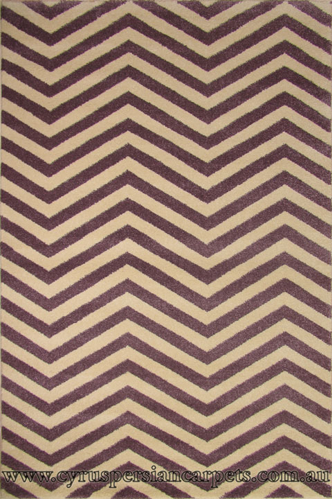 Tricolour Chevron Rug 8494A L. Violet White - Click Image to Close