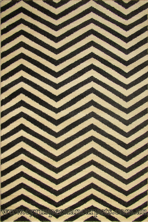 Tricolour Chevron Rug 8494A White Fume - Click Image to Close