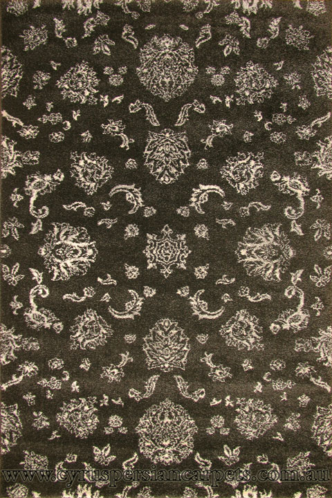 Tricolour Contemporary Floral Rug 8810B Fume L. Grey - Click Image to Close