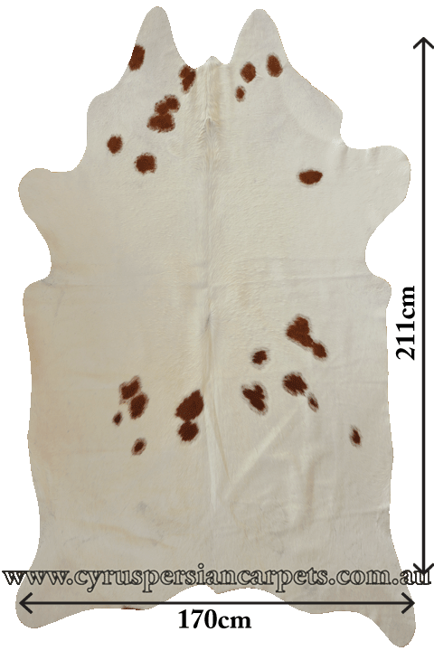 Cow Hide Rug White Brown 02 - Click Image to Close