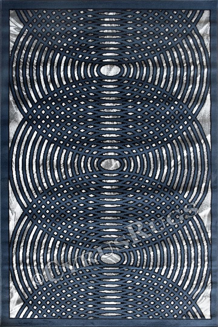 America Circle Pattern Rugs 1977A D. Blue D. Blue - Click Image to Close