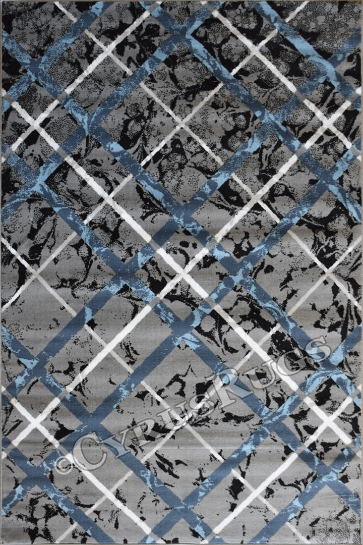 America Abstract Rugs G083A D. Blue D. Grey - Click Image to Close