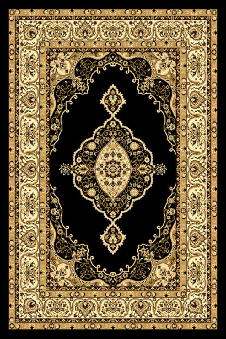 America Medallion Rugs 1970A Green Black - Click Image to Close