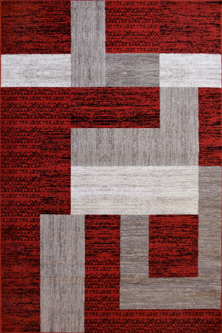 America Geometric Rugs 2108A Red Red - Click Image to Close