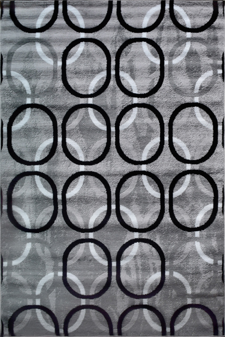 America Circle Pattern Rugs G078A D. Grey D. Grey - Click Image to Close