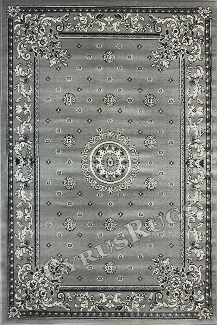 Bello Traditional Medallion Rugs 1619V Grey - Click Image to Close