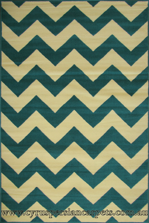 Bello Modern Chevron Striped Rugs 3213 Blue - Click Image to Close