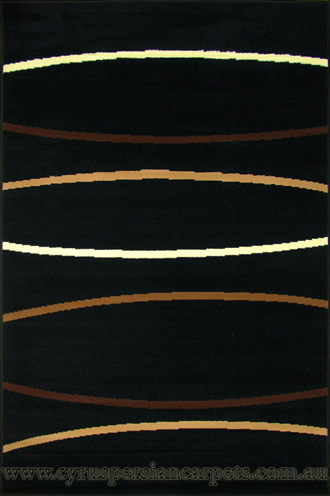 Bello Modern Abstract Striped Rugs V5710 Black - Click Image to Close