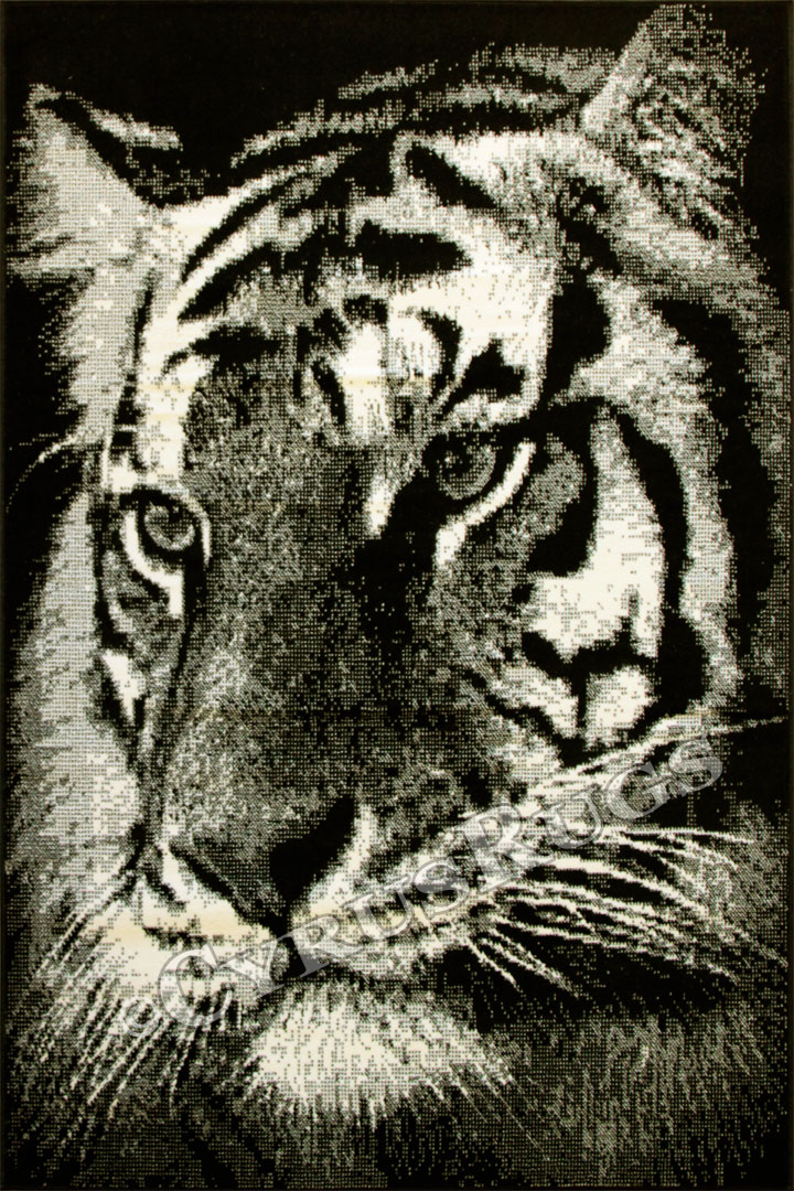 Bello Modern Tiger Rugs V5322 Black - Click Image to Close