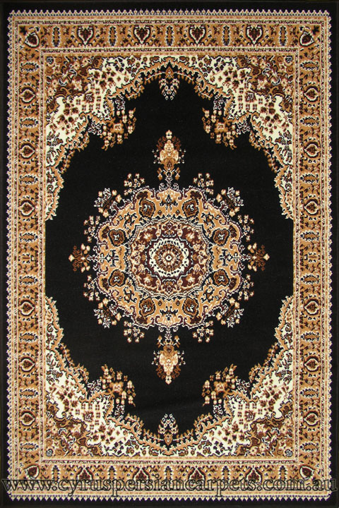 Bello Traditional Medallion Rugs 99 Black - Click Image to Close