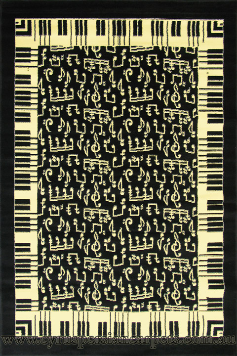 Samargand Piano Music Notes Rug 395-B44 - Click Image to Close