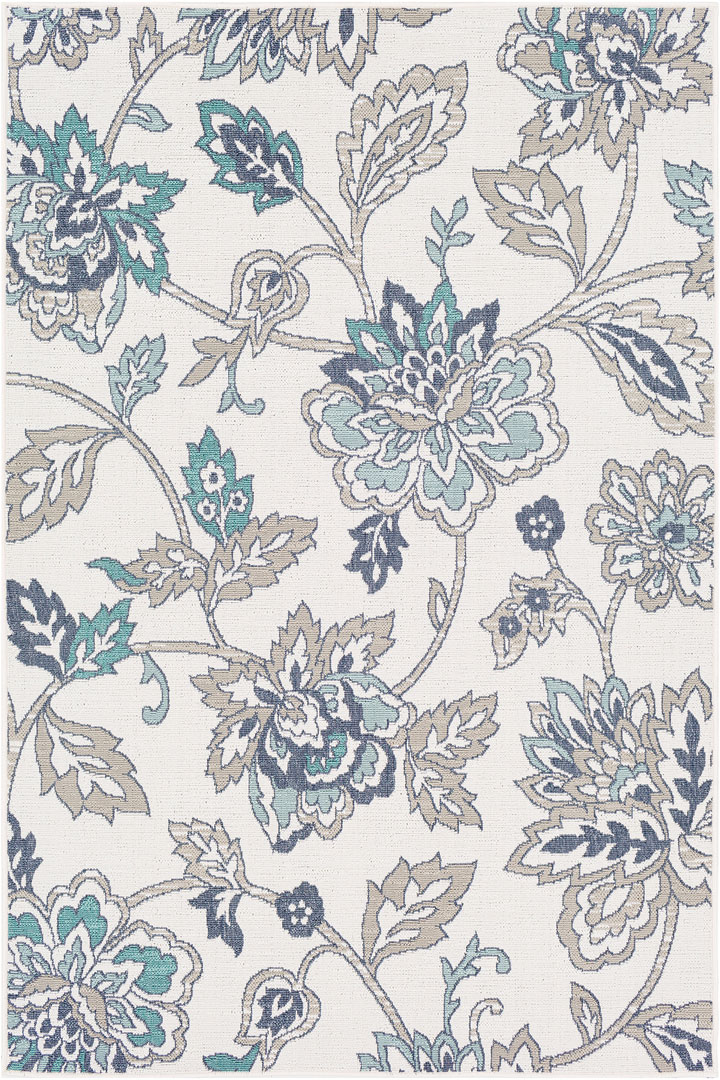 Aperto Floral Indoor Outdoor Rug 215-W - Click Image to Close