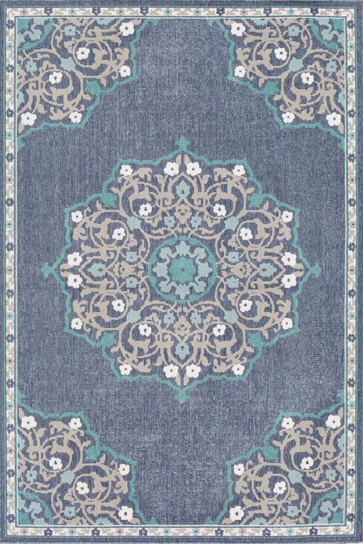 Aperto Medallion Indoor Outdoor Rug 3985-B - Click Image to Close
