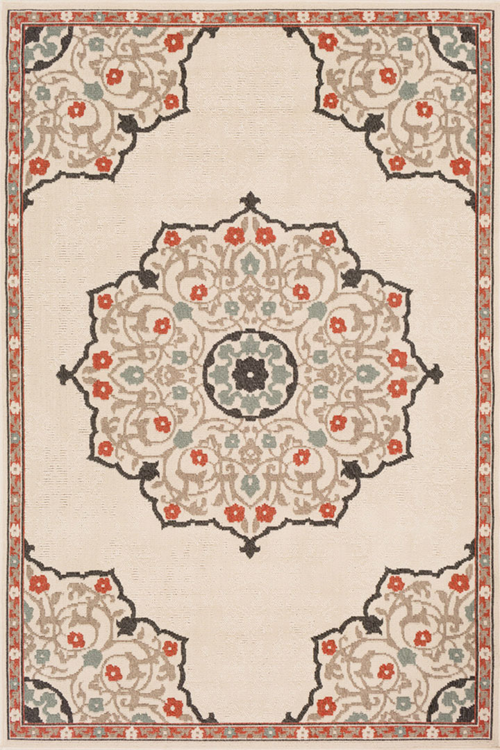 Aperto Medallion Indoor Outdoor Rug 3985-J - Click Image to Close