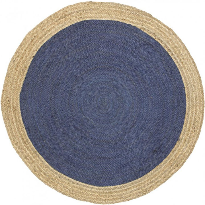 Harvey Round Jute Rugs Navy - Click Image to Close