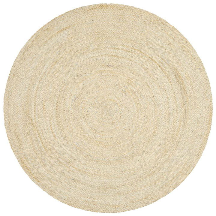 Husk Round Jute Rugs PH-1301 White - Click Image to Close