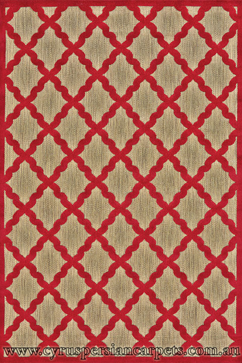 Marco Flatweave Trellis Design Rug 3292F Tan Red - Click Image to Close