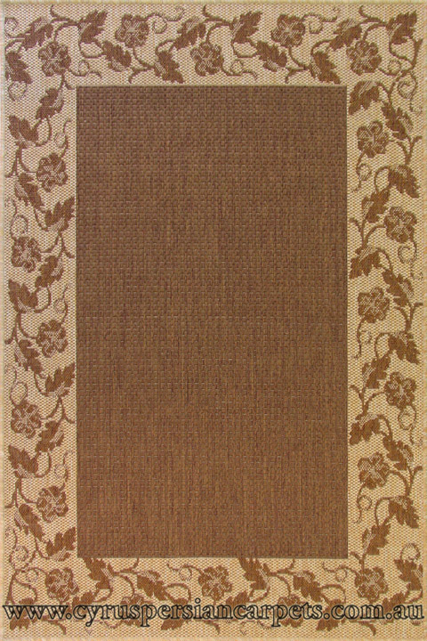 Sisalo Floral Border Flatweave Rug 1886-634N - Click Image to Close