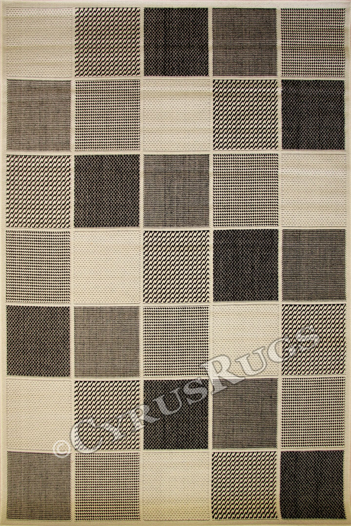 Sisalo Square Pattern Flatweave Rug 85-X77I - Click Image to Close