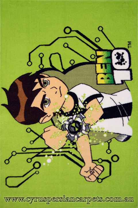 Disney Ben 10 Green Kids Rug - Click Image to Close