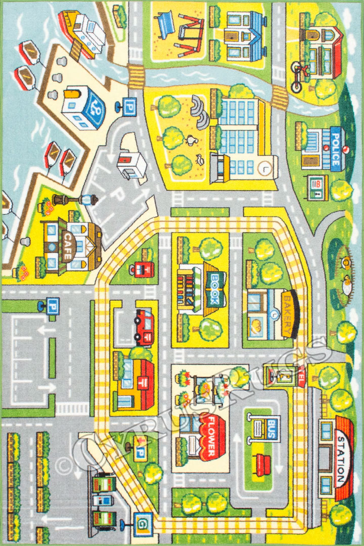 Road Yellow Kids Rugs - Click Image to Close