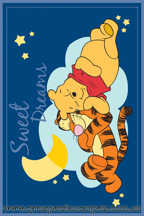 Disney Pooh Bear Sweet Dreams Kids Rug - Click Image to Close