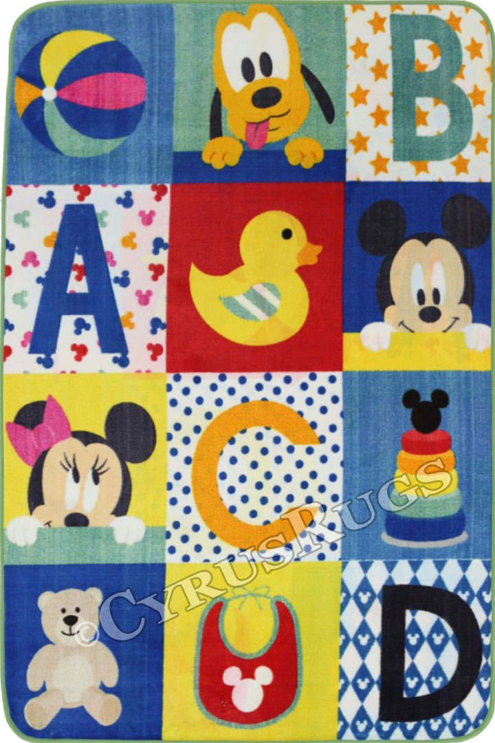 Premium Licensed Mickey ABC Kids Rugs - Click Image to Close