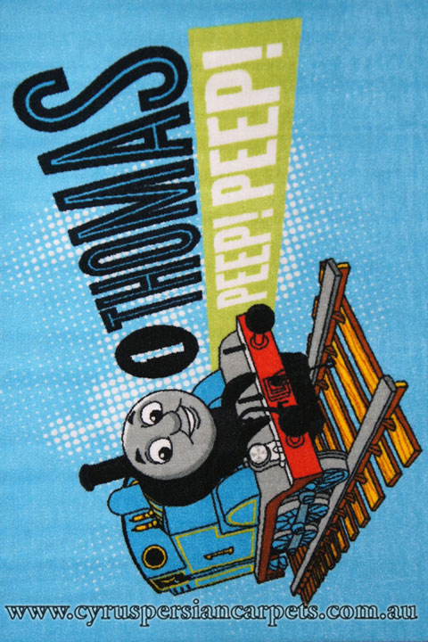 Disney Thomas the Tank Engine Kids Rug Blue - Click Image to Close