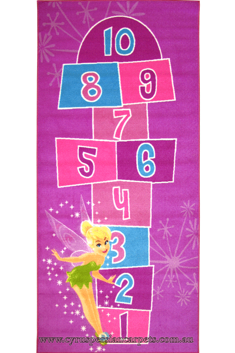 Disney Tinker Bell Hopscotch Kids Rug - Click Image to Close