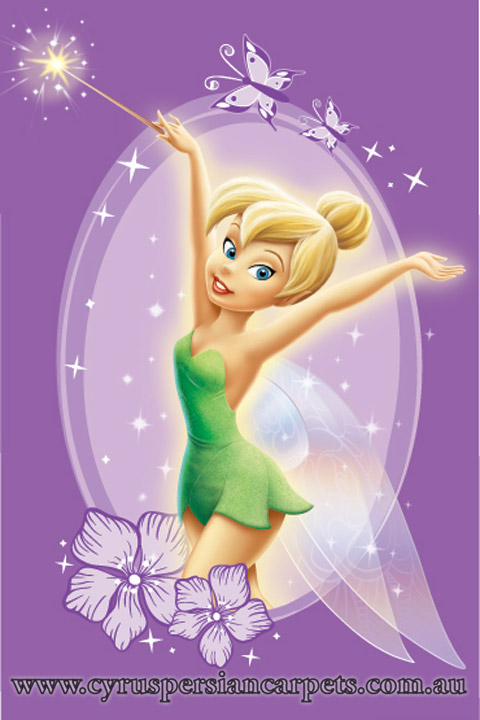 Disney Tinker Bell Purple Kids Rug - Click Image to Close