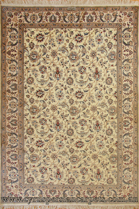Habibian Oriental Hand Knotted Wool & Silk Rug - Click Image to Close