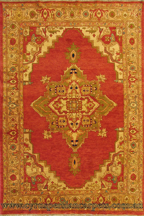 Moghul Medallion Hand Knotted Wool Rug - Click Image to Close