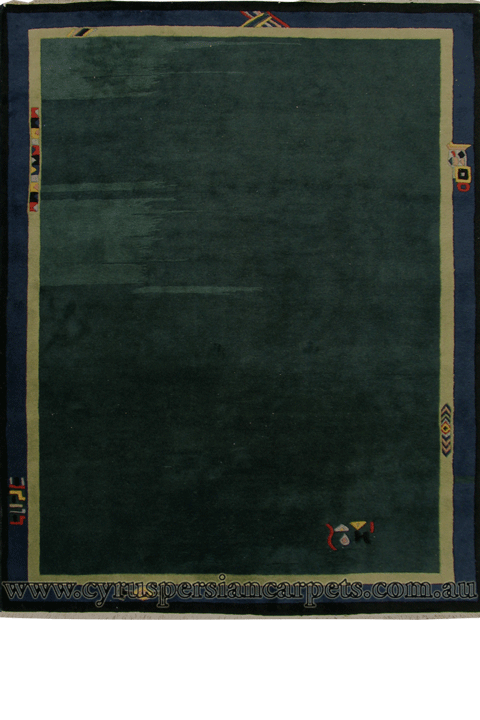 Nepal Hand Knotted Modern Border Wool Rug - Click Image to Close