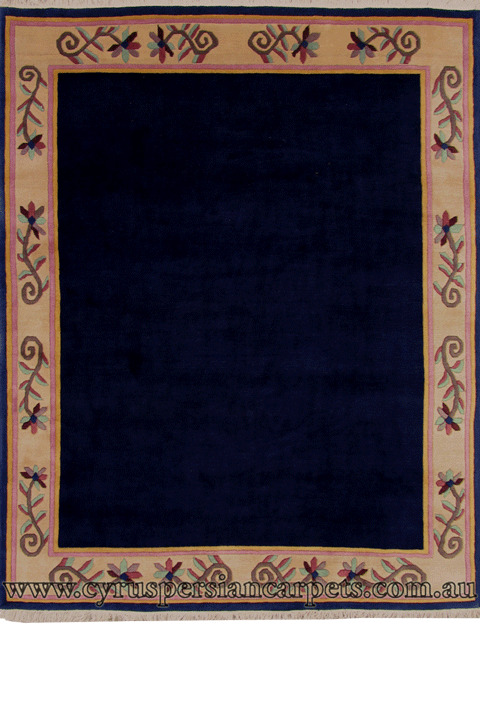 Nepal Hand Knotted Modern Border Wool Rug - Click Image to Close