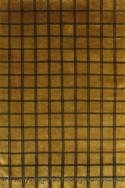Sofer Square Pattern Hand Knotted Wool Rug - Click Image to Close