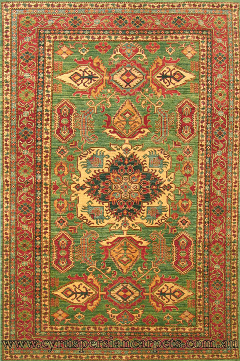 Gazni Geometric Hand Knotted Wool Rug - Click Image to Close