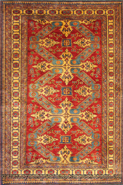 Gazni Geometric Hand Knotted Wool Rug - Click Image to Close