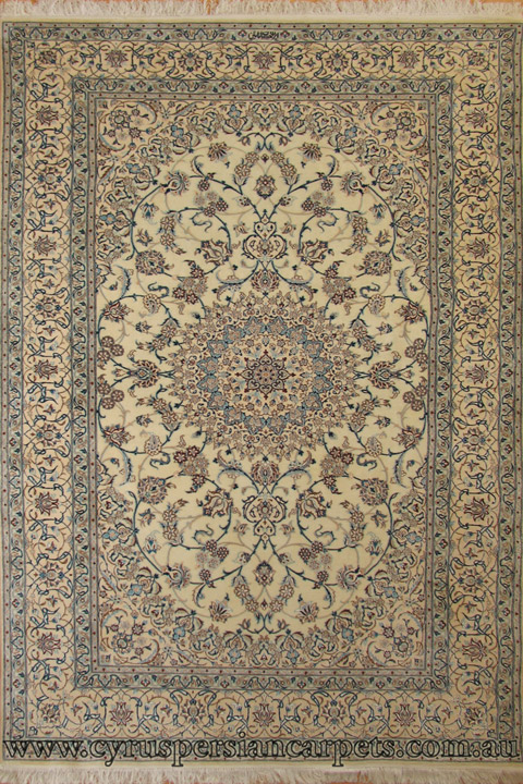 Habibian Medallion Hand Knotted Wool & Silk Rug - Click Image to Close