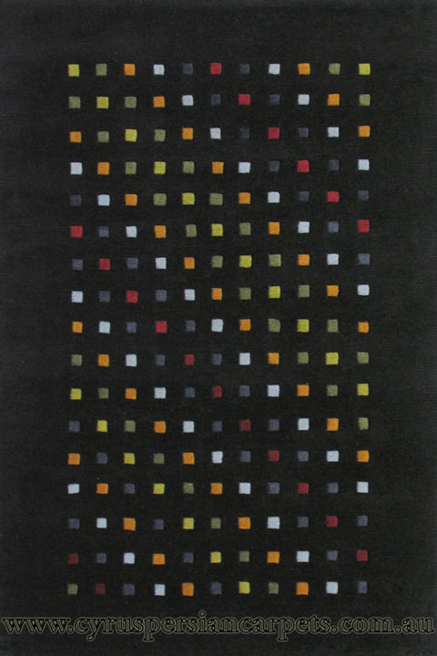 Laama Square Pattern Hand Knotted Wool Rug - Click Image to Close