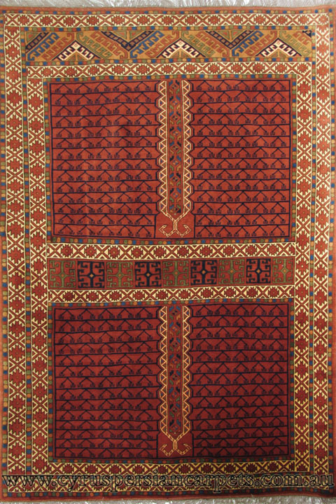 Maltabaf Geometric Hand Knotted Wool Rug - Click Image to Close