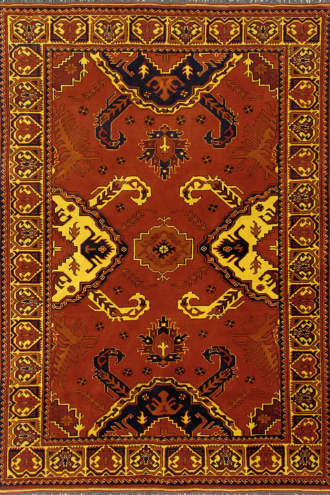 Maltabaf Geometric Hand Knotted Wool Rug - Click Image to Close