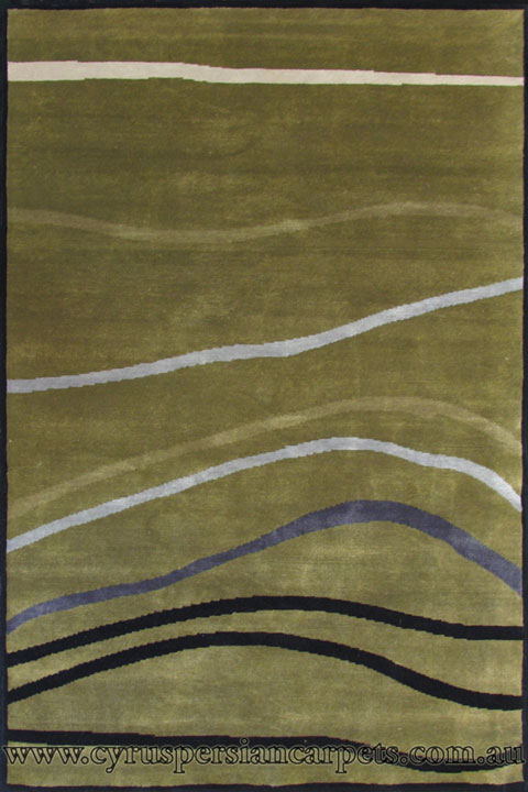Sofer Wavy Hand Knotted Wool Rug - Click Image to Close
