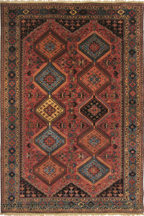 Yalameh Geometric Hand Knotted Wool Rug - Click Image to Close
