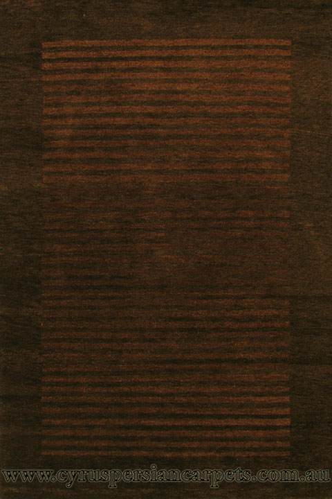 Mahal Hand Knotted Striped Wool Rug - Click Image to Close