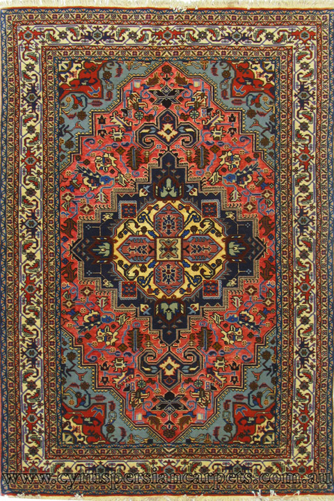 Ardebil Medallion Hand Knotted Wool & Silk Rug - Click Image to Close