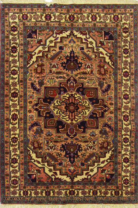 Ardebil Medallion Hand Knotted Wool & Silk Rug - Click Image to Close