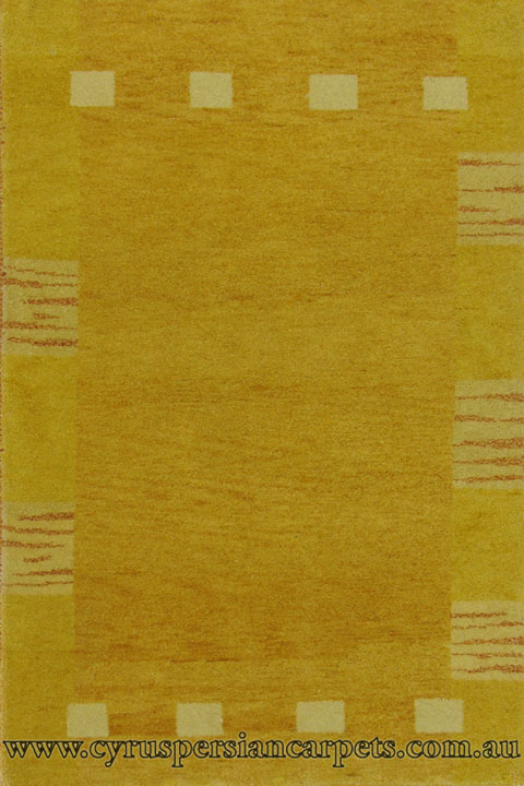 Gabbeh Border Hand Knotted Wool Rug - Click Image to Close