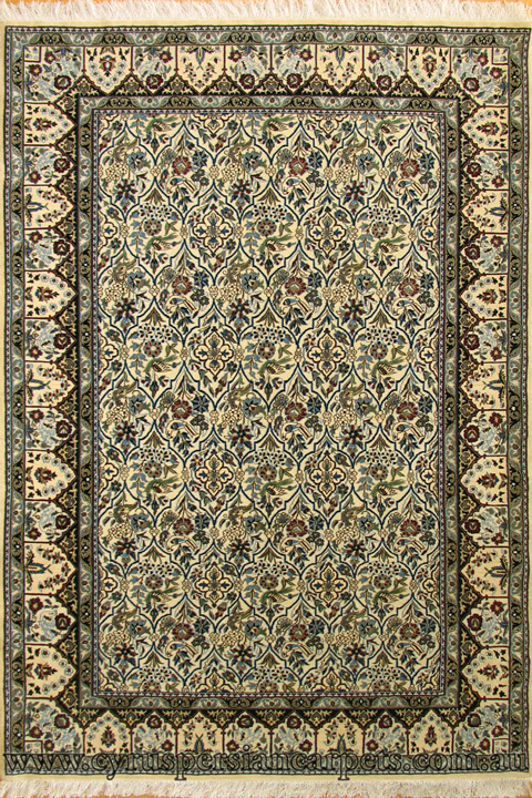 Habibian Oriental Hand Knotted Wool & Silk Rug - Click Image to Close