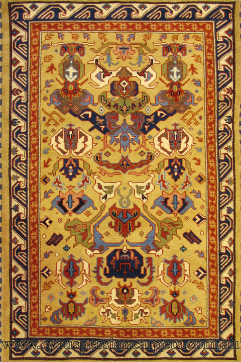 Kazak Geometric Hand Knotted Wool Rug - Click Image to Close